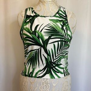 Balance Collection Tropical Plant Green White Crop Top  Large
